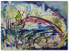 Monstera Leaves with Cabin Views 2011 (sold)